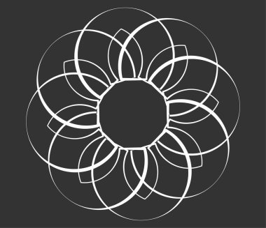 Mandala yayılıyor. Dairesel geometrik motif, simge, şekil - stok vektör çizimi, klip- sanat grafikleri