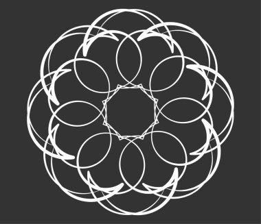 Mandala yayılıyor. Dairesel geometrik motif, simge, şekil - stok vektör çizimi, klip- sanat grafikleri