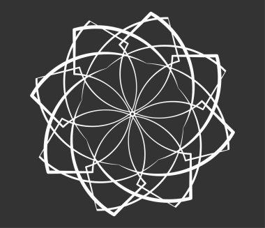 Mandala yayılıyor. Dairesel geometrik motif, simge, şekil - stok vektör çizimi, klip- sanat grafikleri