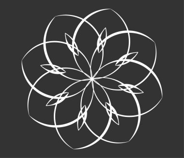 Mandala yayılıyor. Dairesel geometrik motif, simge, şekil - stok vektör çizimi, klip- sanat grafikleri