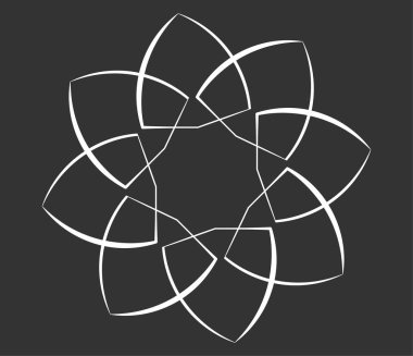 Mandala yayılıyor. Dairesel geometrik motif, simge, şekil - stok vektör çizimi, klip- sanat grafikleri