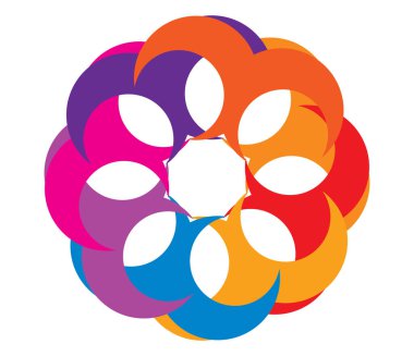 Mandala yayılıyor. Dairesel geometrik motif, simge, şekil - stok vektör çizimi, klip- sanat grafikleri