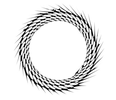 Soyut dairesel, radyal geometrik motif, simge, sembol şekli