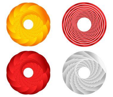Soyut geometrik çember, halka tasarım elemanı. Dairesel, konsantre daire. Girdap, girdap, sarmal ve girdap şekli, simge, sembol - stok vektör illüstrasyonu, klip- sanat grafikleri