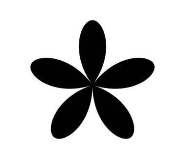 Basit çiçek şekilleri, taç yaprakları silueti - stok vektör illüstrasyonu, klip- sanat grafikleri