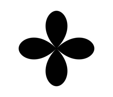 Basit çiçek şekilleri, taç yaprakları silueti - stok vektör illüstrasyonu, klip- sanat grafikleri