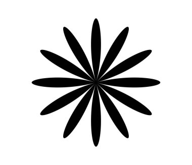 Basit çiçek şekilleri, taç yaprakları silueti - stok vektör illüstrasyonu, klip- sanat grafikleri