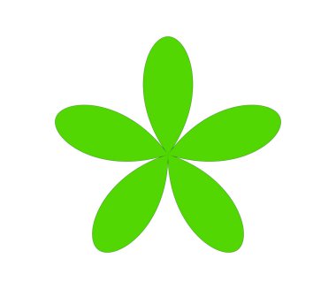 Basit çiçek şekilleri, taç yaprakları silueti - stok vektör illüstrasyonu, klip- sanat grafikleri