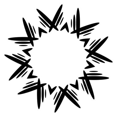 Simetrik, aynalı dairesel mandala, motif soyut geometrik daire simgesi, sembol - stok vektör illüstrasyonu, klip-sanat grafikleri