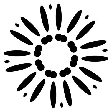 Simetrik, aynalı dairesel mandala, motif soyut geometrik daire simgesi, sembol - stok vektör illüstrasyonu, klip-sanat grafikleri