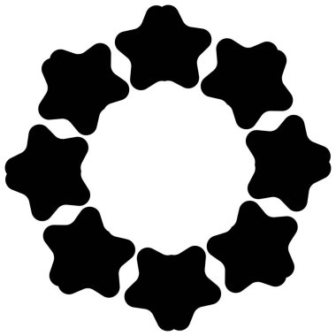 Simetrik, aynalı dairesel mandala, motif soyut geometrik daire simgesi, sembol - stok vektör illüstrasyonu, klip-sanat grafikleri