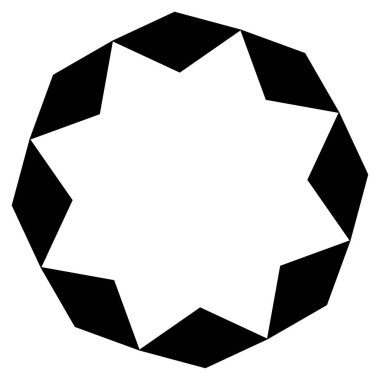 Simetrik, aynalı dairesel mandala, motif soyut geometrik daire simgesi, sembol - stok vektör illüstrasyonu, klip-sanat grafikleri