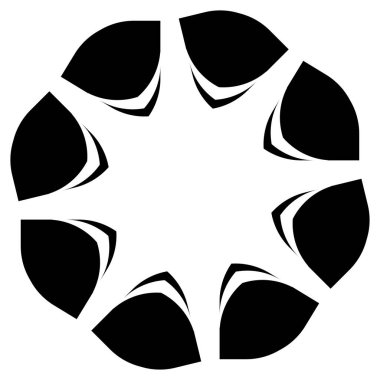 Simetrik, aynalı dairesel mandala, motif soyut geometrik daire simgesi, sembol - stok vektör illüstrasyonu, klip-sanat grafikleri