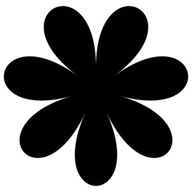 Basit çiçek, taç yaprakları, bitki yaprağı silueti simgesi ve sembol - stok vektör illüstrasyonu, klip- sanat grafikleri