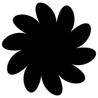 Basit çiçek, taç yaprakları, bitki yaprağı silueti simgesi ve sembol - stok vektör illüstrasyonu, klip- sanat grafikleri