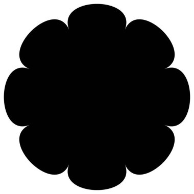 Basit çiçek, taç yaprakları, bitki yaprağı silueti simgesi ve sembol - stok vektör illüstrasyonu, klip- sanat grafikleri