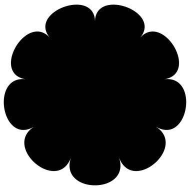 Basit çiçek, taç yaprakları, bitki yaprağı silueti simgesi ve sembol - stok vektör illüstrasyonu, klip- sanat grafikleri