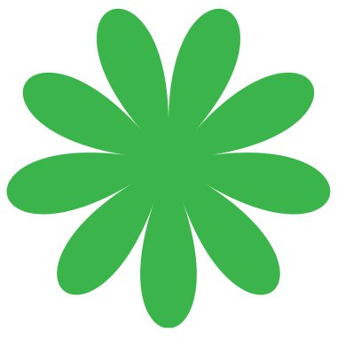 Basit çiçek, taç yaprakları, bitki yaprağı silueti simgesi ve sembol - stok vektör illüstrasyonu, klip- sanat grafikleri