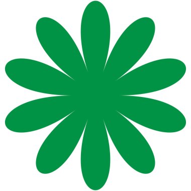 Basit çiçek, taç yaprakları, bitki yaprağı silueti simgesi ve sembol - stok vektör illüstrasyonu, klip- sanat grafikleri