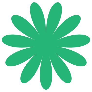 Basit çiçek, taç yaprakları, bitki yaprağı silueti simgesi ve sembol - stok vektör illüstrasyonu, klip- sanat grafikleri