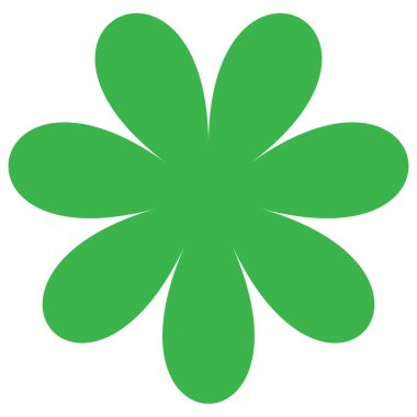 Basit çiçek, taç yaprakları, bitki yaprağı silueti simgesi ve sembol - stok vektör illüstrasyonu, klip- sanat grafikleri