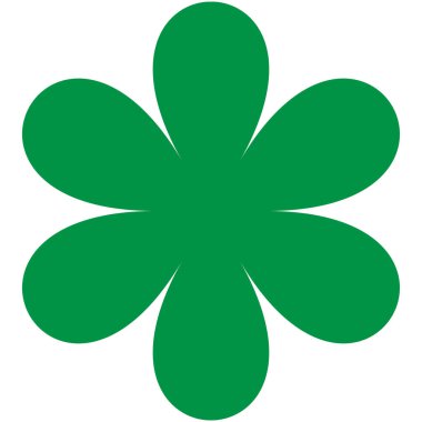 Basit çiçek, taç yaprakları, bitki yaprağı silueti simgesi ve sembol - stok vektör illüstrasyonu, klip- sanat grafikleri