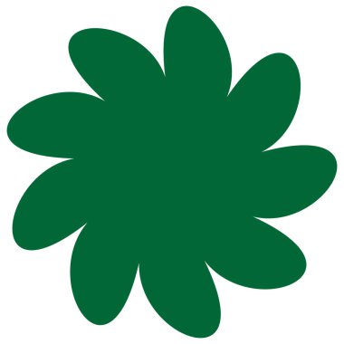 Basit çiçek, taç yaprakları, bitki yaprağı silueti simgesi ve sembol - stok vektör illüstrasyonu, klip- sanat grafikleri