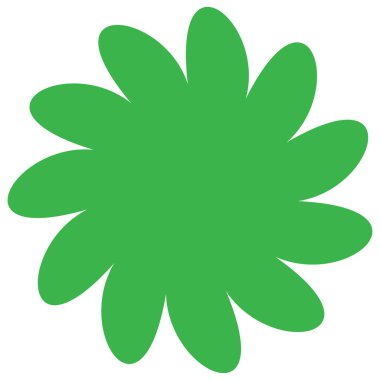 Basit çiçek, taç yaprakları, bitki yaprağı silueti simgesi ve sembol - stok vektör illüstrasyonu, klip- sanat grafikleri