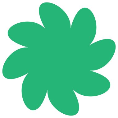 Basit çiçek, taç yaprakları, bitki yaprağı silueti simgesi ve sembol - stok vektör illüstrasyonu, klip- sanat grafikleri