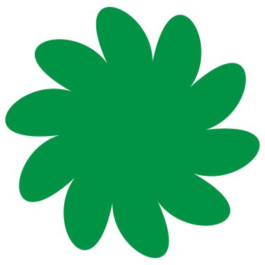 Basit çiçek, taç yaprakları, bitki yaprağı silueti simgesi ve sembol - stok vektör illüstrasyonu, klip- sanat grafikleri