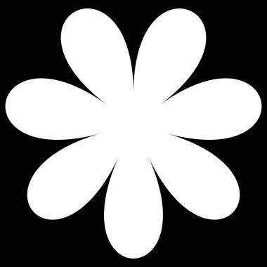 Basit çiçek, taç yaprakları, bitki yaprağı silueti simgesi ve sembol - stok vektör illüstrasyonu, klip- sanat grafikleri