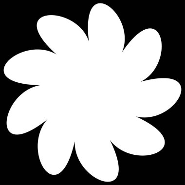 Basit çiçek, taç yaprakları, bitki yaprağı silueti simgesi ve sembol - stok vektör illüstrasyonu, klip- sanat grafikleri