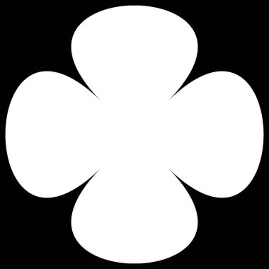 Basit çiçek, taç yaprakları, bitki yaprağı silueti simgesi ve sembol - stok vektör illüstrasyonu, klip- sanat grafikleri