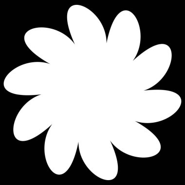 Basit çiçek, taç yaprakları, bitki yaprağı silueti simgesi ve sembol - stok vektör illüstrasyonu, klip- sanat grafikleri