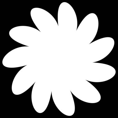 Basit çiçek, taç yaprakları, bitki yaprağı silueti simgesi ve sembol - stok vektör illüstrasyonu, klip- sanat grafikleri