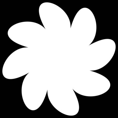 Basit çiçek, taç yaprakları, bitki yaprağı silueti simgesi ve sembol - stok vektör illüstrasyonu, klip- sanat grafikleri