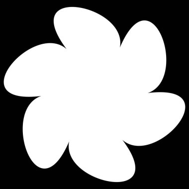 Basit çiçek, taç yaprakları, bitki yaprağı silueti simgesi ve sembol - stok vektör illüstrasyonu, klip- sanat grafikleri