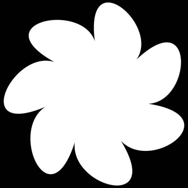 Basit çiçek, taç yaprakları, bitki yaprağı silueti simgesi ve sembol - stok vektör illüstrasyonu, klip- sanat grafikleri