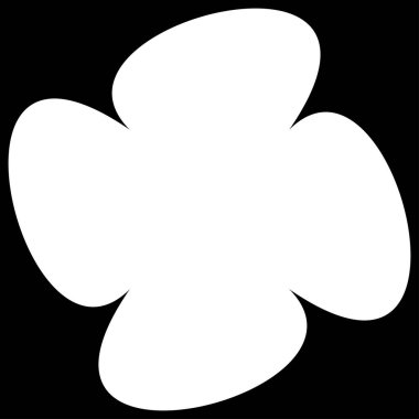 Basit çiçek, taç yaprakları, bitki yaprağı silueti simgesi ve sembol - stok vektör illüstrasyonu, klip- sanat grafikleri