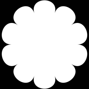 Basit çiçek, taç yaprakları, bitki yaprağı silueti simgesi ve sembol - stok vektör illüstrasyonu, klip- sanat grafikleri