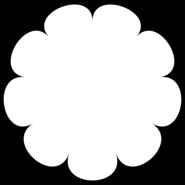 Basit çiçek, taç yaprakları, bitki yaprağı silueti simgesi ve sembol - stok vektör illüstrasyonu, klip- sanat grafikleri