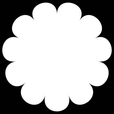 Basit çiçek, taç yaprakları, bitki yaprağı silueti simgesi ve sembol - stok vektör illüstrasyonu, klip- sanat grafikleri