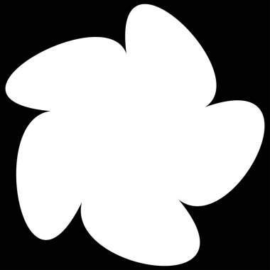 Basit çiçek, taç yaprakları, bitki yaprağı silueti simgesi ve sembol - stok vektör illüstrasyonu, klip- sanat grafikleri