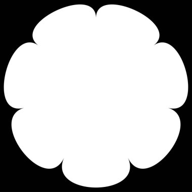 Basit çiçek, taç yaprakları, bitki yaprağı silueti simgesi ve sembol - stok vektör illüstrasyonu, klip- sanat grafikleri