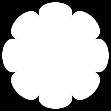 Basit çiçek, taç yaprakları, bitki yaprağı silueti simgesi ve sembol - stok vektör illüstrasyonu, klip- sanat grafikleri