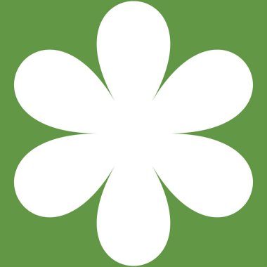 Basit çiçek, taç yaprakları, bitki yaprağı silueti simgesi ve sembol - stok vektör illüstrasyonu, klip- sanat grafikleri