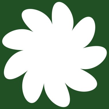 Basit çiçek, taç yaprakları, bitki yaprağı silueti simgesi ve sembol - stok vektör illüstrasyonu, klip- sanat grafikleri