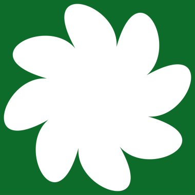 Basit çiçek, taç yaprakları, bitki yaprağı silueti simgesi ve sembol - stok vektör illüstrasyonu, klip- sanat grafikleri