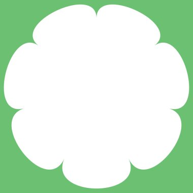 Basit çiçek, taç yaprakları, bitki yaprağı silueti simgesi ve sembol - stok vektör illüstrasyonu, klip- sanat grafikleri