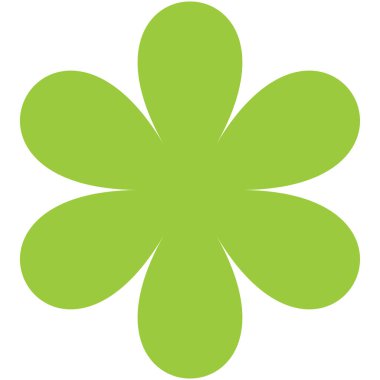 Basit çiçek, taç yaprakları, bitki yaprağı silueti simgesi ve sembol - stok vektör illüstrasyonu, klip- sanat grafikleri